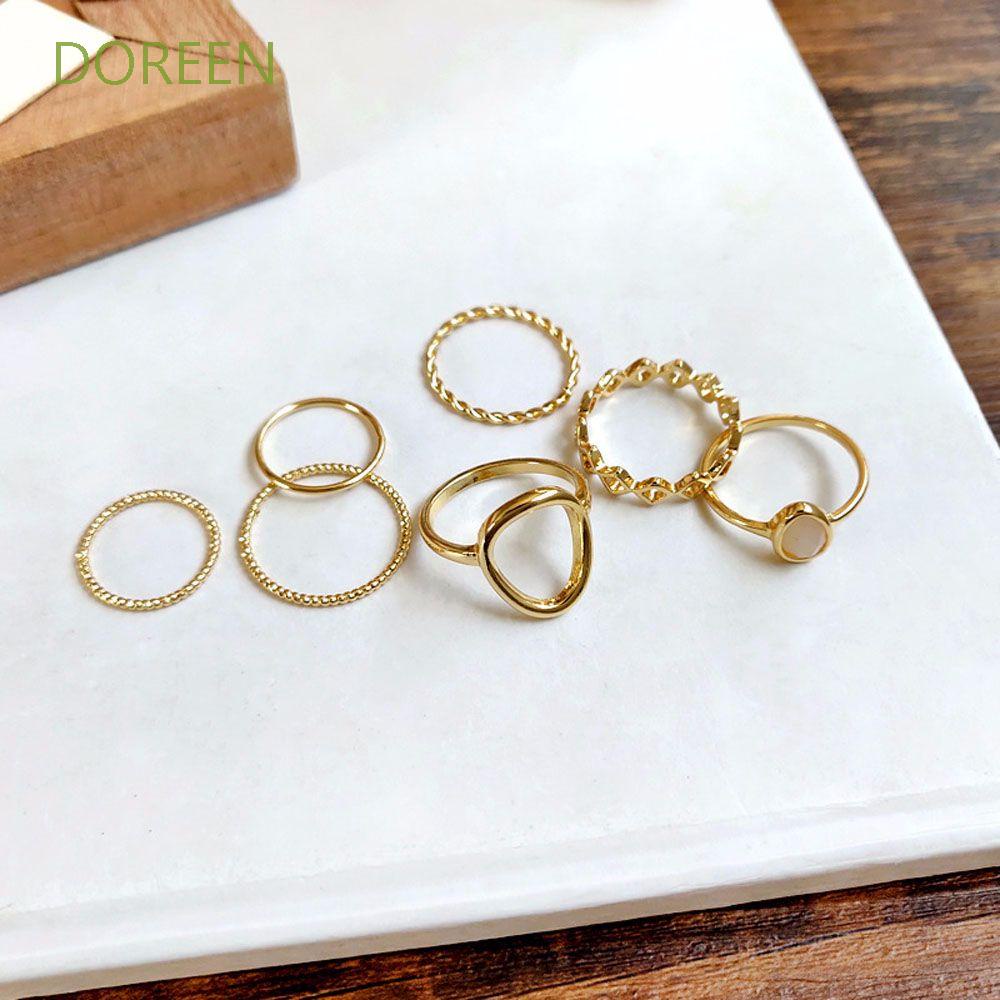 doreen-ชุดแหวนโลหะรูปทรงเรขาคณิตสีทองสไตล์เกาหลี-7-ชิ้น-ชุด