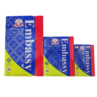 Embassy 333 H Carbon Paper กระดาษก๊อปปี้ กระดาษคาร์บอน สีน้ำเงิน บรรจุ 100 แผ่น