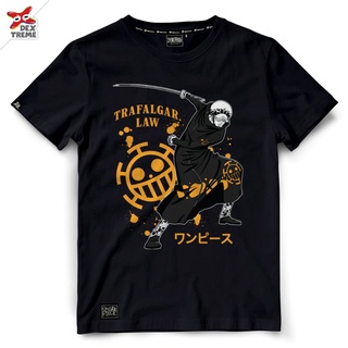 Dextreme เสื้อวันพีซ T-shirt DOP-1526 One piece ลาย ลอว์ Law มี สีดำ และ สีเทา