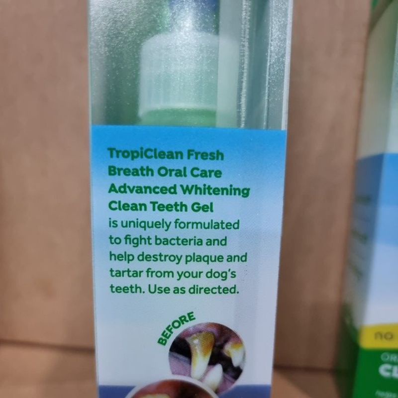 tropiclean-fresh-breath-advanced-whitening-clean-teeth-gel-4-oz-มีดรอปสุนัขแถมมาด้วยค่ะ