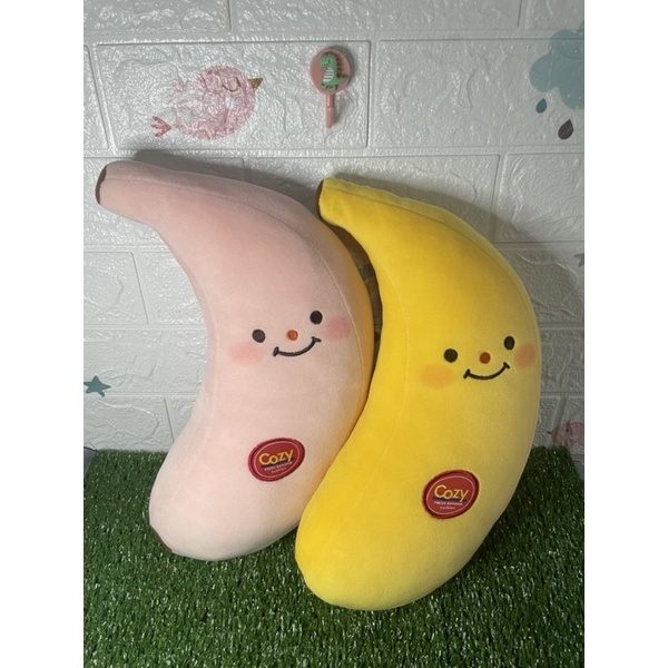 คู่หมอนน้องกล้วยยิ้มแย้ม-นุ่มนิ่มน่ารัก-เนื้อโมจิ-cozy-fresh-banana-cushion-ขายคู่-ได้ทั้ง2ชิ้นค่ะ