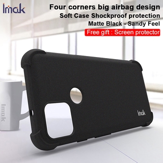 Original Imak Google Pixel 5 Shockproof Soft TPU Case Pixel5 Matte Black Silicone Back Cover Screen Film