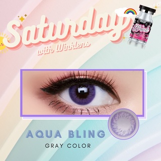 Aqua Bling Gray / Aqua Gray มินิ สีเทา เทา Dia14.2 วิงค์เลนส์ Wink Lens คอนแทคเลนส์ Contact Lens ค่าสายตา สายตาสั้น แฟชั