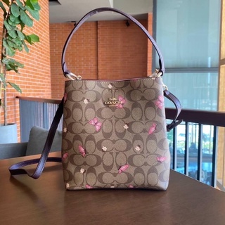 COACH SMALL TOWN BUCKET BAG IN SIGNATURE CANVAS WITH BUTTERFLY PRINT (C2311)