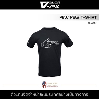ภาพหน้าปกสินค้าValor PX - PEW PEW T-Shirt เสื้อสกรีน เสื้อยืดสีดำ คอกลม ลายเท่ๆ ผ้า Cotton TC ผ้านุ่ม โปร่งสบาย ที่เกี่ยวข้อง