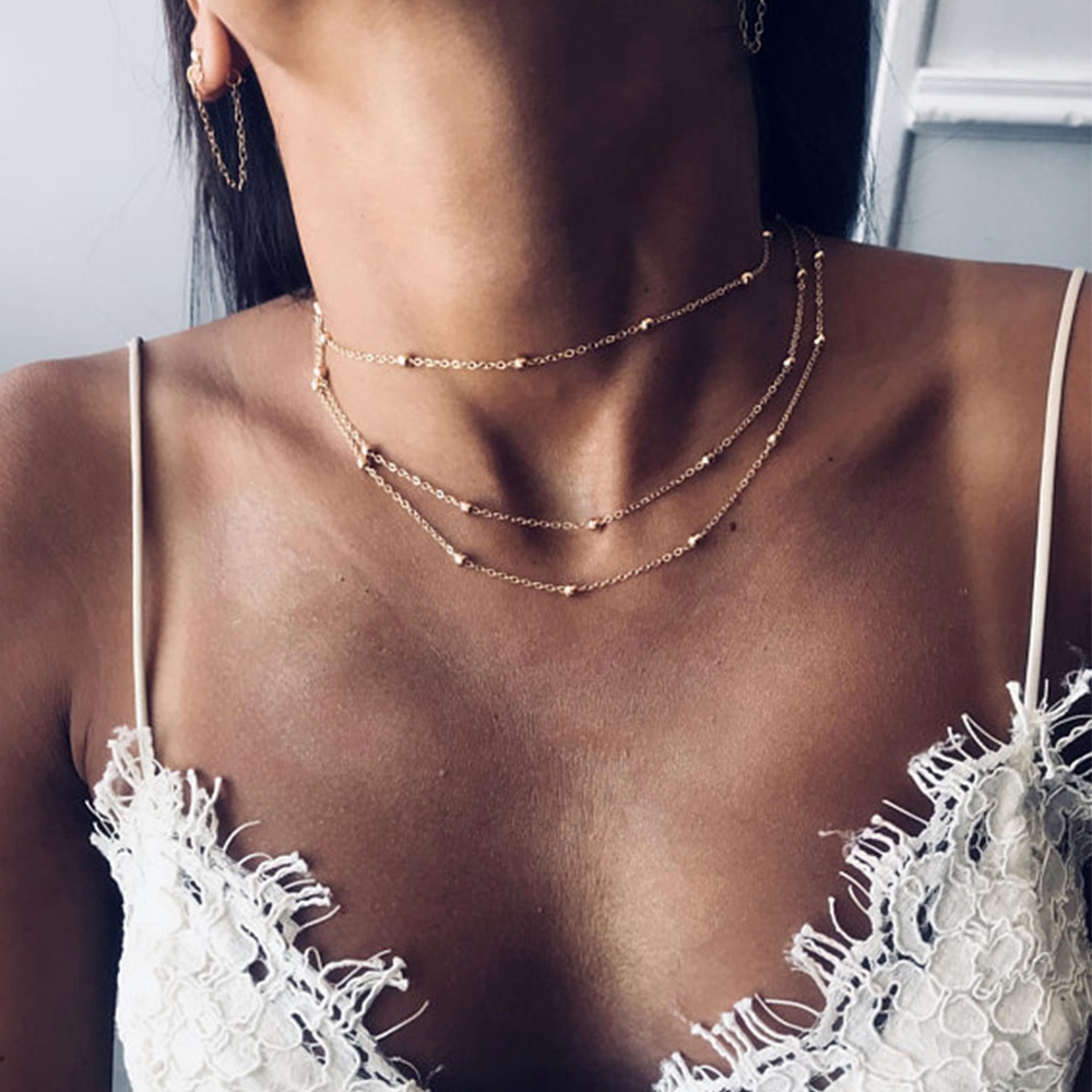 new-fashion-simple-multilayer-bead-chain-choker-necklace-for-women-vintage-chokers-necklace-bijoux-femme-ladies-party-necklace