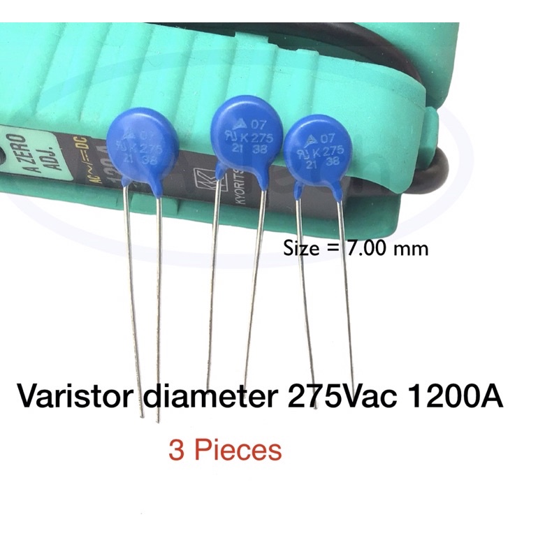 07K275 Varistor diameter 7mm,275Vac(rms),1200A วาริสเตอร์ 07k275 7mm ...