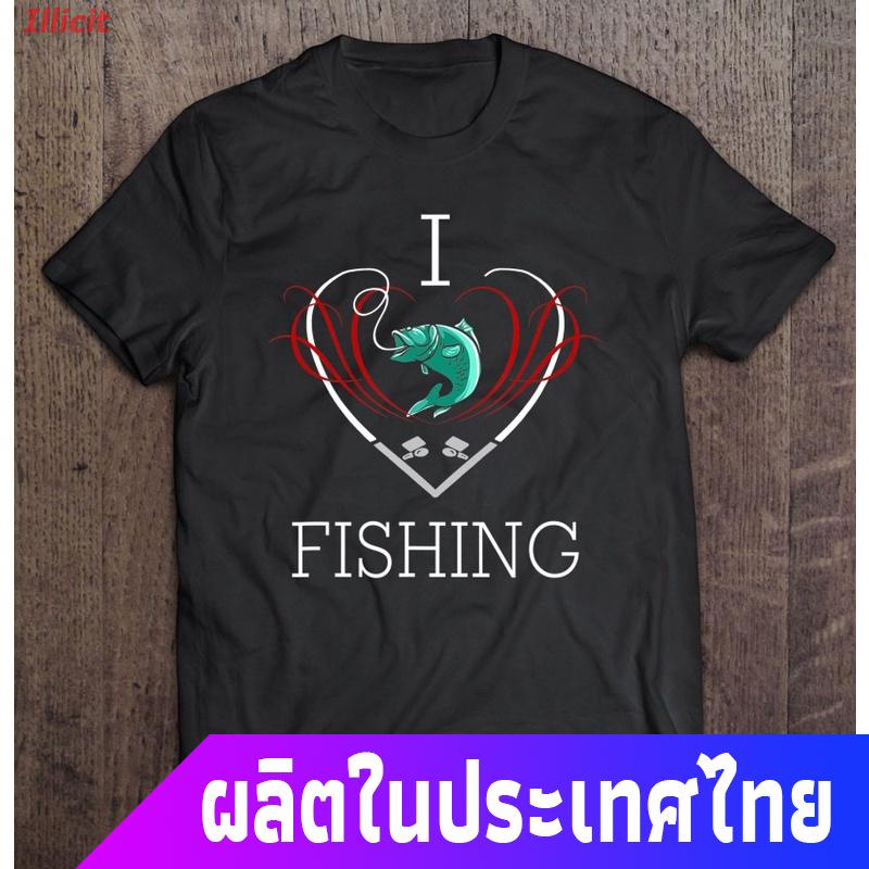 illicit-fishingเสื้อยืดกีฬา-เสื้อยืดพิมพ์ลายกราฟฟิก-i-love-fishing-สไตล์ฮิปฮอปสําหรับผู้ชาย-fishing-mens-womens-t-shir