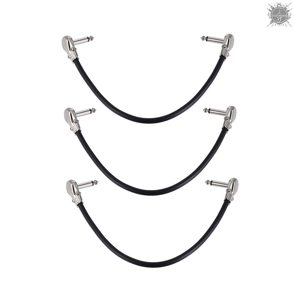 ราคาและรีวิวสายสำหรับเอฟเฟคกีย์ตาร์ 30cm/ 12in 1/4" Silver Right-angle Plug Black PVC Jacket, 6-Pack