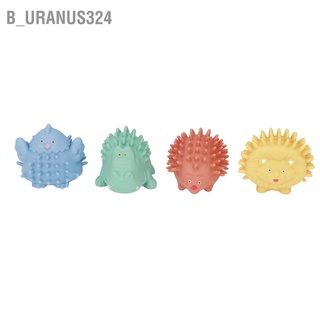 B_uranus324 4pcs Baby Textured Sensory Ball Set Different Color Animal Shaped BB Squeaker Palm Massage Balls