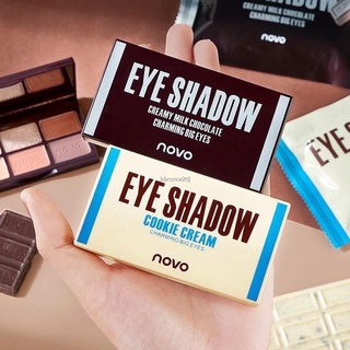 Eyeshadow Chocolate novo อายแชโดว์ช็อกโกแลต เนื้อแมท กลิตเตอร์ 6 ช่อง No.5394