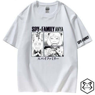 คอลูกเรือเสื้อยืดคอกลมเสื้อยืดโอเวอร์ไซส์Manga Anime spy x family ลอยด์ ฟอเจอร์ อาเนีย ฟอเจอร์ ยอร์ ฟอเจอร์ cotton ฝ้าย