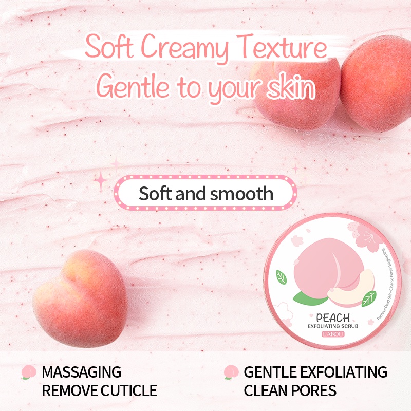 laikou-peach-fragrance-refreshing-body-scrub-oil-control-exfoliating-90g