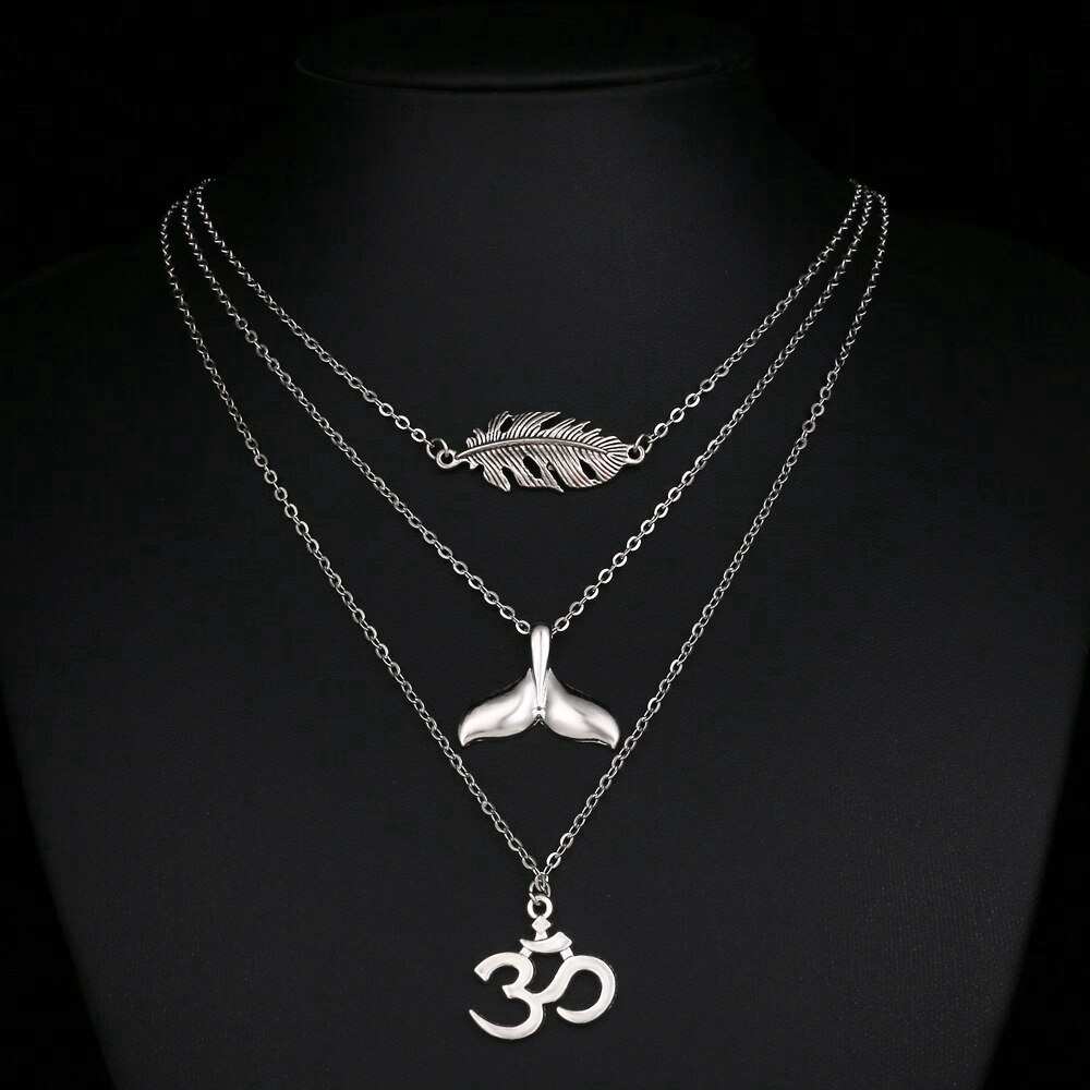 women-bohemian-new-multi-layered-leaf-feather-fishtail-pendant-necklace-set-women-choker-jewelry