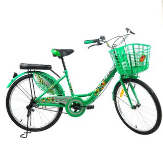 จักรยานแม่บ้าน จักรยานแม่บ้าน LA DAWN 1.0 24 นิ้ว สีเขียว จักรยาน กีฬาและฟิตเนส CITY BIKE LA DAWN 1.0 24