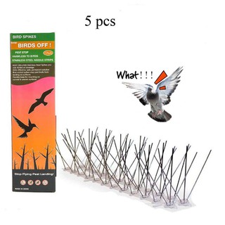 หนามกันนก ไล่นก 50CM Pro Stainless Steel  Bird Spikes Pigeon Spike Fence 5Pcs/Set