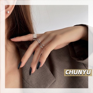 สินค้า CHUNYU  แหวนเงินเซท3ชิ้น รุ่นยอดฮิต สไตล์เกาหลีคลูๆ  114