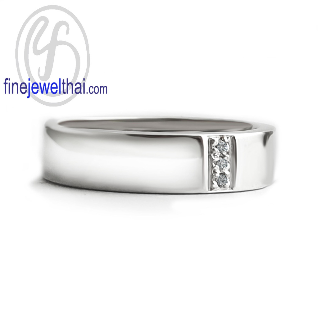 finejewelthai-แหวน-แหวนเพชร-แหวนเงินแท้-minimal-diamond-cz-silver-ring-r1420cz-สามารถเลือกสีตัวเรือนได้