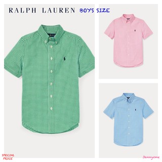 RALPH LAUREN GINGHAM COTTON POPLIN SHIRT (BOYS SIZE 8-20 YEARS)