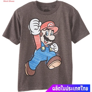 เสื้อยืดผ้าฝ้ายพิมพ์ลายผ้าฝ้าย 100%เสื้อยืดผู้ชายและผู้หญิง Nintendo Mens Marker Mario Tshirt Sports T-shirtS-3XL