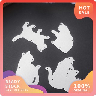 Erd - N Diy Cat Family Frame แผ่นแม่แบบคาร์บอนตัดลายสําหรับตกแต่งสมุดงานหัตถกรรม