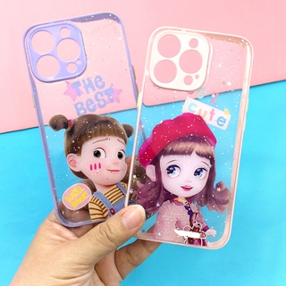 พร้อมส่งจากไทย เคส TPU OPPO A94 4G ขอบสีกันกล้อง กากเพชรกริตเตอร์ เคสแฟชั่น เคสสวย เคสมือถือ ลายการ์ตูน เคสเด็ก