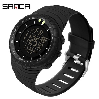 Sanda นาฬิกาข้อมือดิจิทัลอิเล็กทรอนิกส์ กันน้ํา สไตล์ทหาร แฟชั่นสําหรับผู้ชาย
