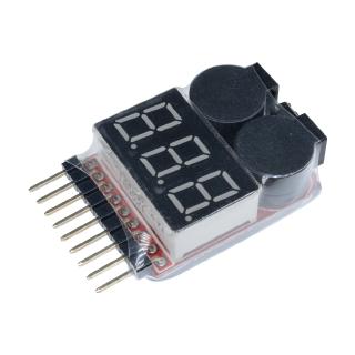 Diymore 1-8S 2 In 1 Rc Li-Ion Lipo เครื่องทดสอบแรงดันไฟฟ้าต่ํา Buzzer Alarm