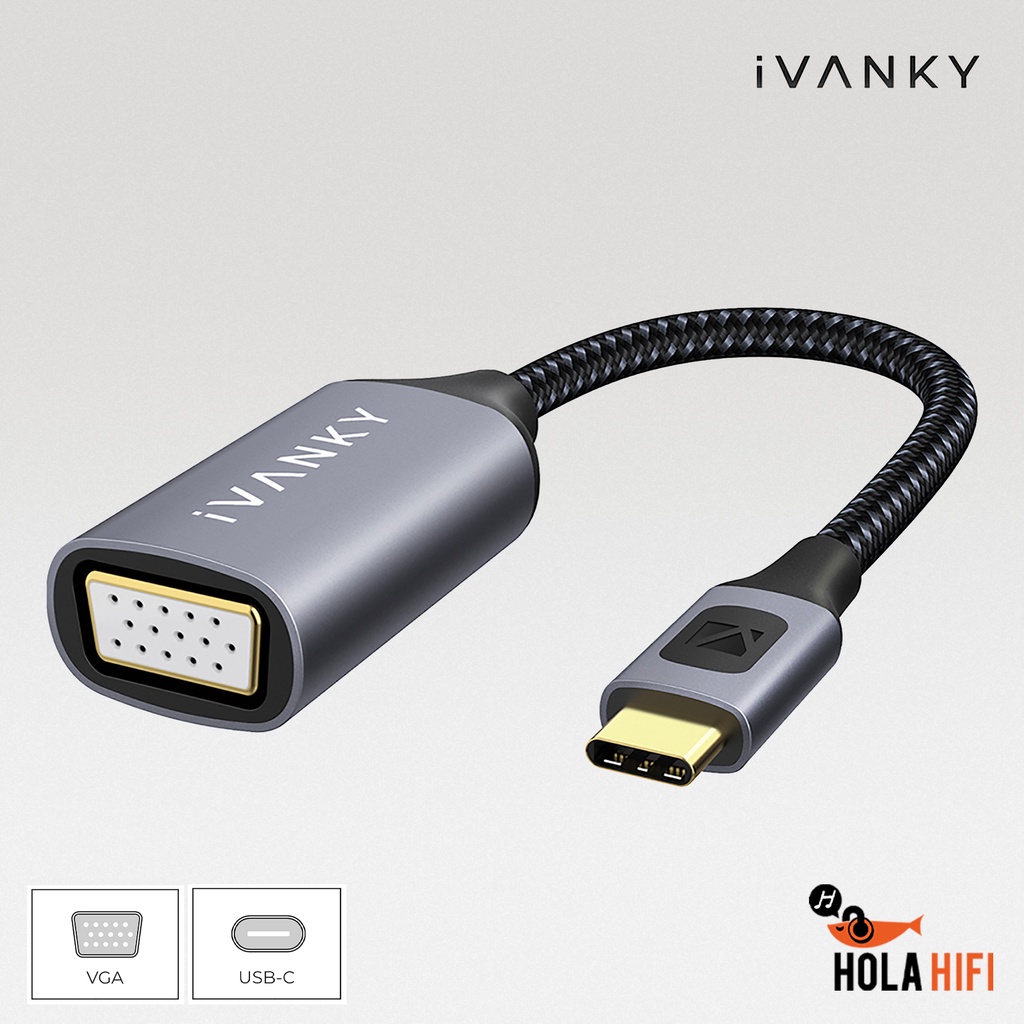 ivanky-usb-c-to-vga-female-adapter-วัสดุสายถักไนล่อน-คุณภาพสูง-ทนทาน-รับประกัน-1ปี