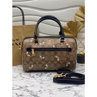 coach ROWAN SATCHEL IN SIGNATURE CANVAS WITH BEE PRINT (COACH C8591)