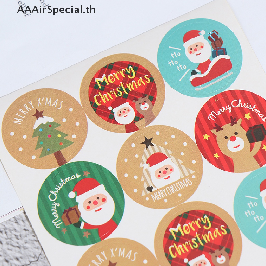 aaairspecial-สติกเกอร์ฉลาก-ทรงกลม-ลาย-merry-christmas-สําหรับติดบรรจุภัณฑ์-120-ชิ้น