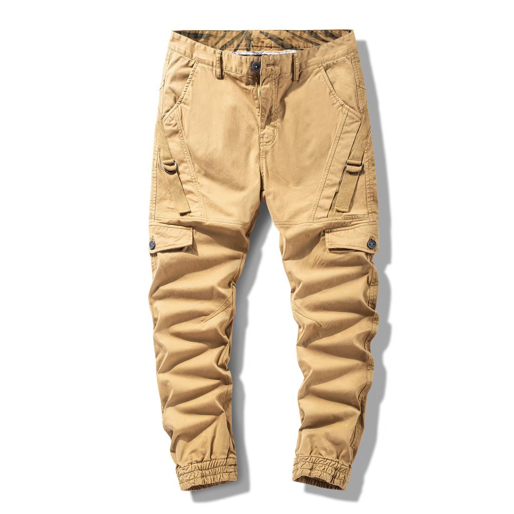 กางเกงจ๊อกเกอร์ป-กางเกงขายาวคาร์โก้-ทรงเดฟ-ปลายขาจั้ม-ดีไซน์ทันสมัย-พร้อมส่ง-w9081