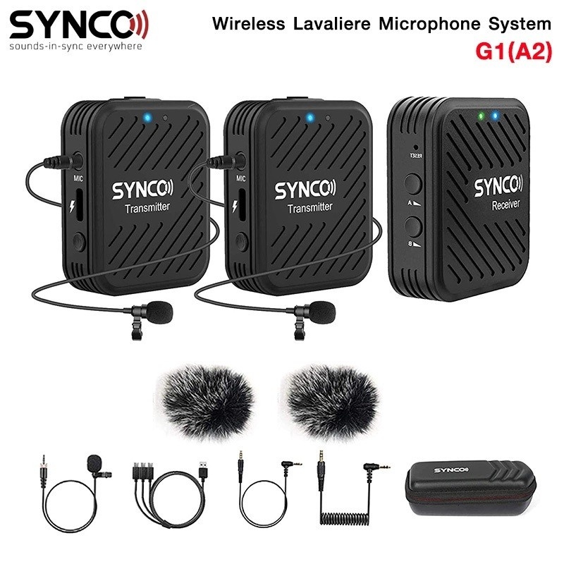 mic-wireless-synco-wair-g1-a2-ไมค์ไร้สาย-คุณภาพดีมาก-2-4ghz-รับสัญญาณได้ไกลถึง-50เมตร