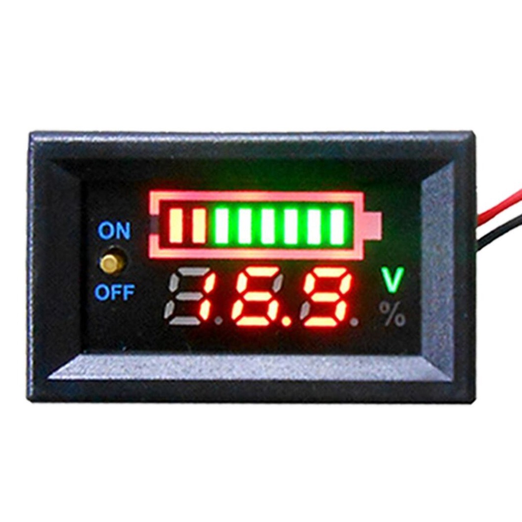 โวลต์มิเตอร์วัดแบตเตอรี่ประเภทตะกั่วกรด12v-มี-สวิทช์เปิดปิด-voltmeter-for-lead-acid-12v-switch-on-off