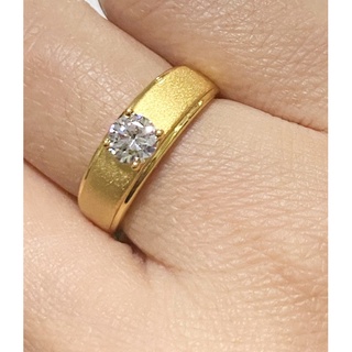 แหวนทองเพชรswiss ขนาด4mm. สวยเรียบหรู แหวนทอง2สลึง พร้อมส่งไซส์ 6,7,8,9 แหวนเพชร [N102 ] แหวนทองปลอม