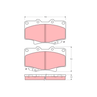 ผ้าดิสเบรคหน้า LEXUS LX450 FZJ80 1995-1997 TOYOTA LAND CRUISER VX80 1990-1997 GDB1154 TRW