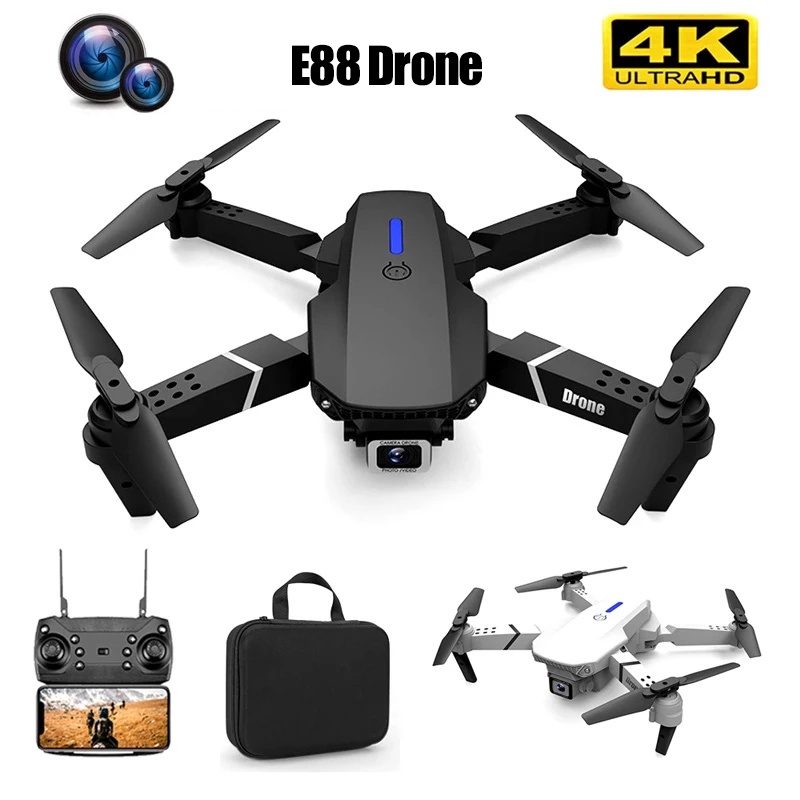 ภาพสินค้าโดรน E88 Pro Drone โดรนติดกล้อง 4K กล้องคู่ กล้อง2ตัว ถ่ายภาพ บินนิ่ง ถ่ายวีดีโอ กล้อง โดรนไร้สา จากร้าน kd54lki1qc บน Shopee ภาพที่ 1