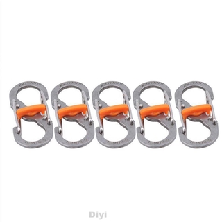 5pcs S Shape Outdoor Hiking Accessories Durable Clip Buckle Key Chain