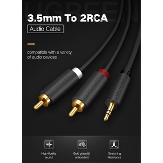 ภาพหน้าปกสินค้าUgreen (AV102)2rca to 3.5mm male aux cable gold plated 3.5 jack audio rca cables headphone aux jack splitter ซึ่งคุณอาจชอบราคาและรีวิวของสินค้านี้