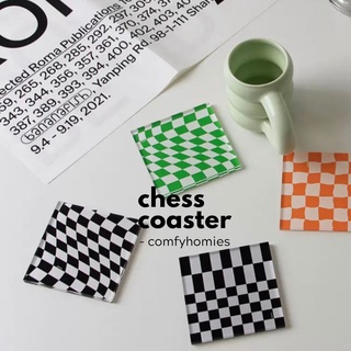 ♟ที่วางแก้วลายหมากรุก♟CHESS COASTER /comfyhomies/