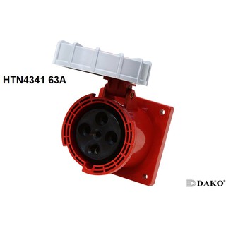 Dako Power Plug(เพาเวอร์ปลั๊ก) รุ่นHTN4341 63A 4Pin IP67 ตัวเมีย แบบติดฝั่งตรง