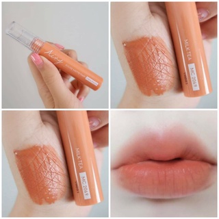 Meilinda Lip Airy Rouge Matte Tint แท่งโปรดสวยมาก สีส้มชาเย็น เนื้อลิปฟีลเบาสบายปากแต่ติดทน ไม่ติดแมสด้วย ไม่หนักปาก