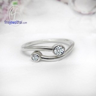 Finejewelthai-แหวนเพชรสังเคราะห์-แหวนเงินแท้925-แหวนหมั้น-แหวนแต่งงาน-Diamond-CZ-Silver-Ring-R1235cz