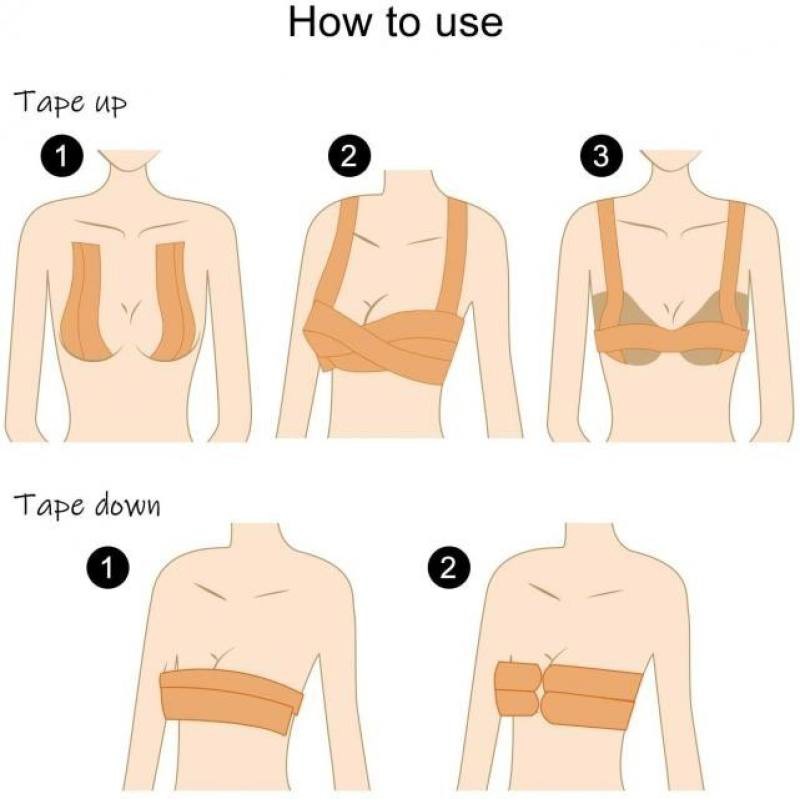boob-tape-เทปแปะหน้าอก-เทปแปะหน้าอกยกกระชับหน้าอกแบบธรรมชาติอุปกรณ์ตัวช่วยสำหรับสาวๆ-ช่วยในการใส่-ชุดเกาะอก-เสื้อยืด