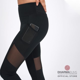 Dharma Bums Continuum Crop Legging - Black กางเกงเลกกิ้งออกกำลังกาย มีกระเป๋า ดาร์มา บัมส์