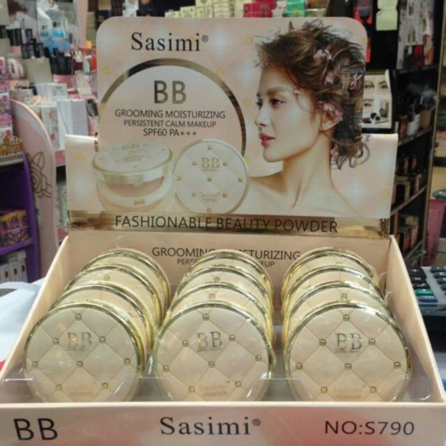 ราคายกกล่อง-ตกตลับ54บาท-จัดโปร-แป้งพัพsasimi-2ชั้น-ราคาถูก