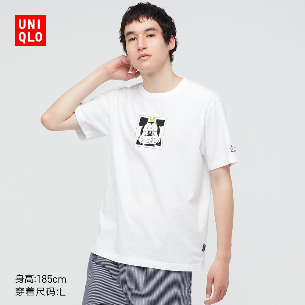 uniqlo-เสื้อยืดแขนสั้นพิมพ์ลายมิกกี้เมาส์สําหรับผู้ชายและผู้หญิง-mickey-photo-diary-439633