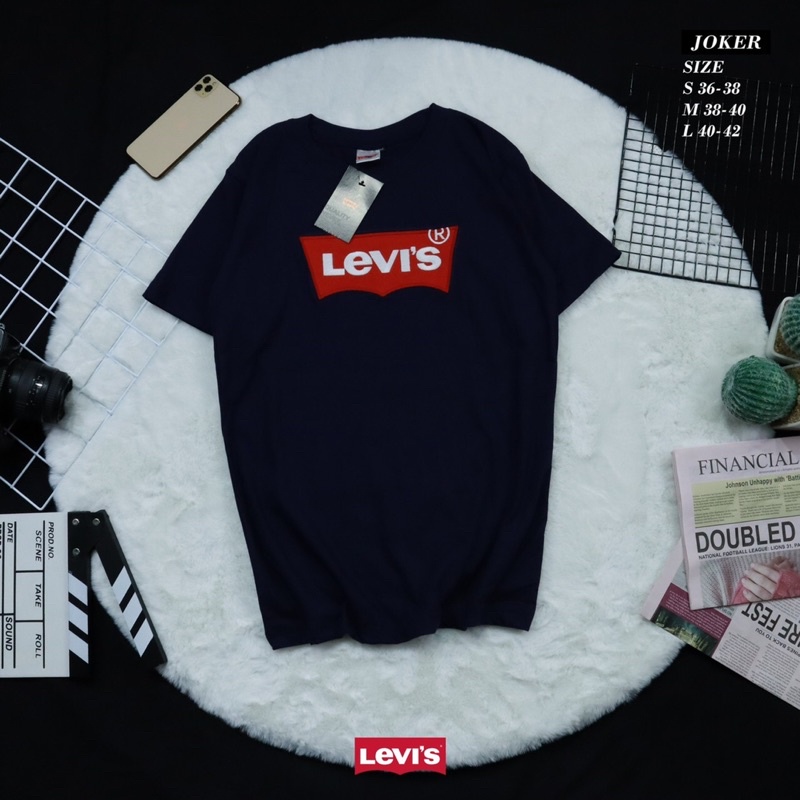 เสื้อยืดสีขาวเสื้อยืด-levi-s-งานปัก-ป้ายห้อย-ผ้าคอตตอน-ใส่ได้ทั้งช-ญ-รหัสa024