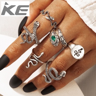 Jewelry Geometric Snake Ring Set Creative Zodiac Snake Ring Set of 6 for girls for women low p
