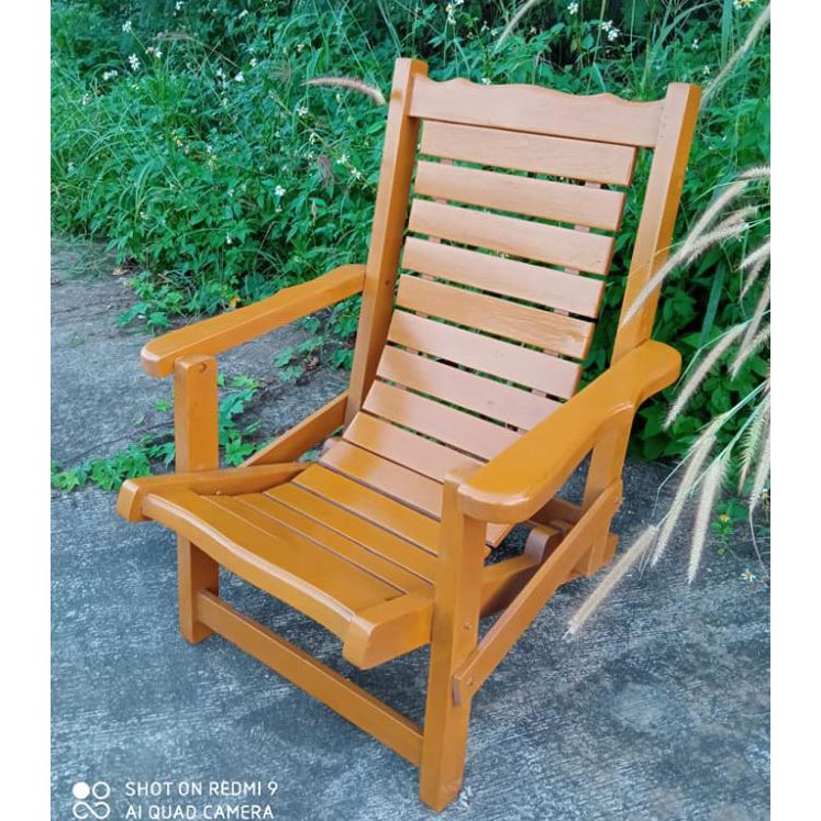 sukthongเเพร่-เก้าอี้พักผ่อนไม้สักทอง-65x100x70-ซม-สีเหลืองทองเข้มเคลือบ-ปรับนอนได้-2-ระดับ
